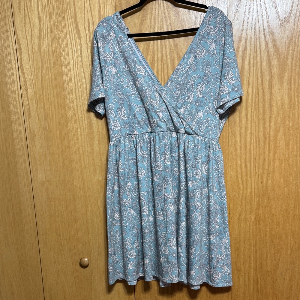 Honeyme Light Blue/Green Paisley Dress
